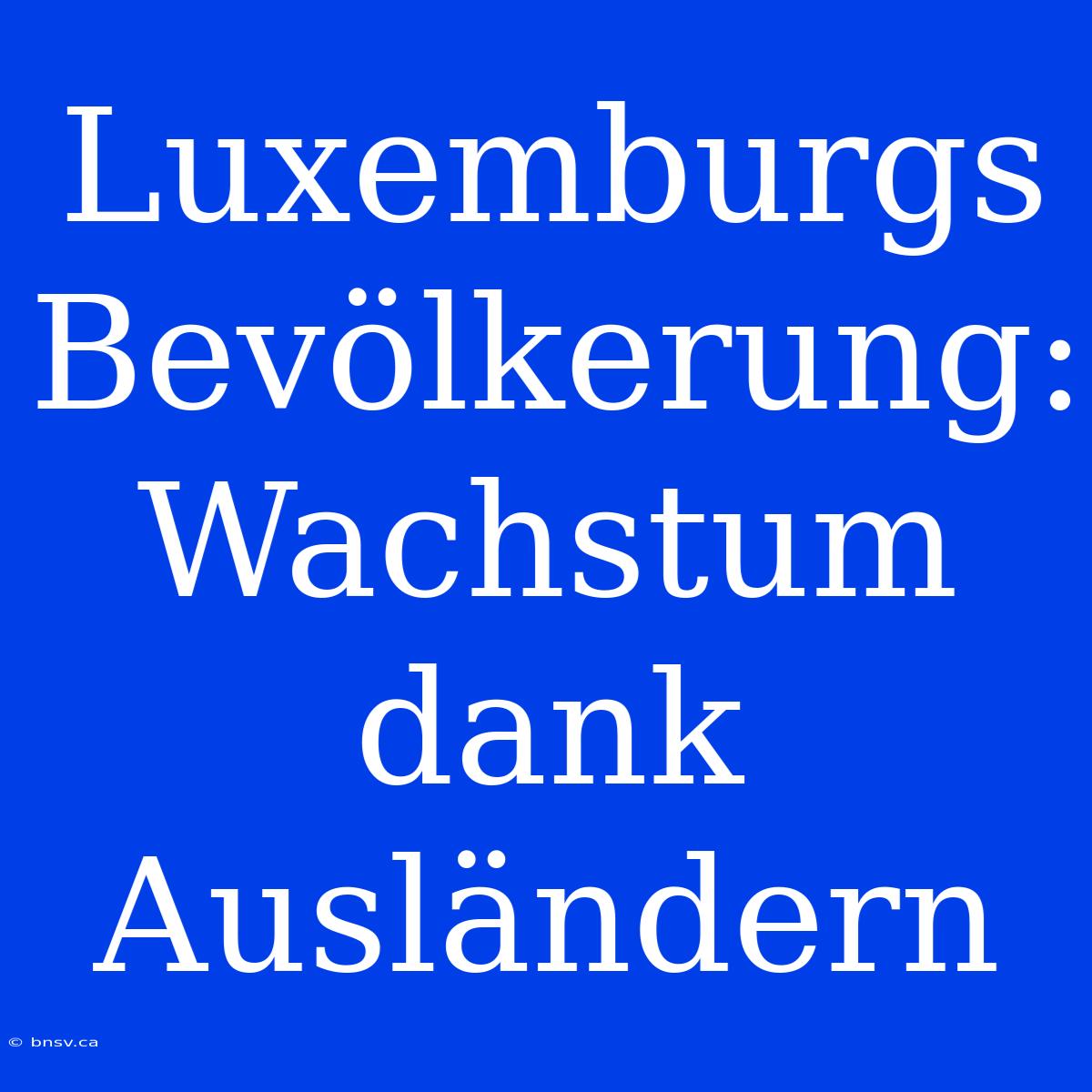 Luxemburgs Bevölkerung:  Wachstum Dank Ausländern