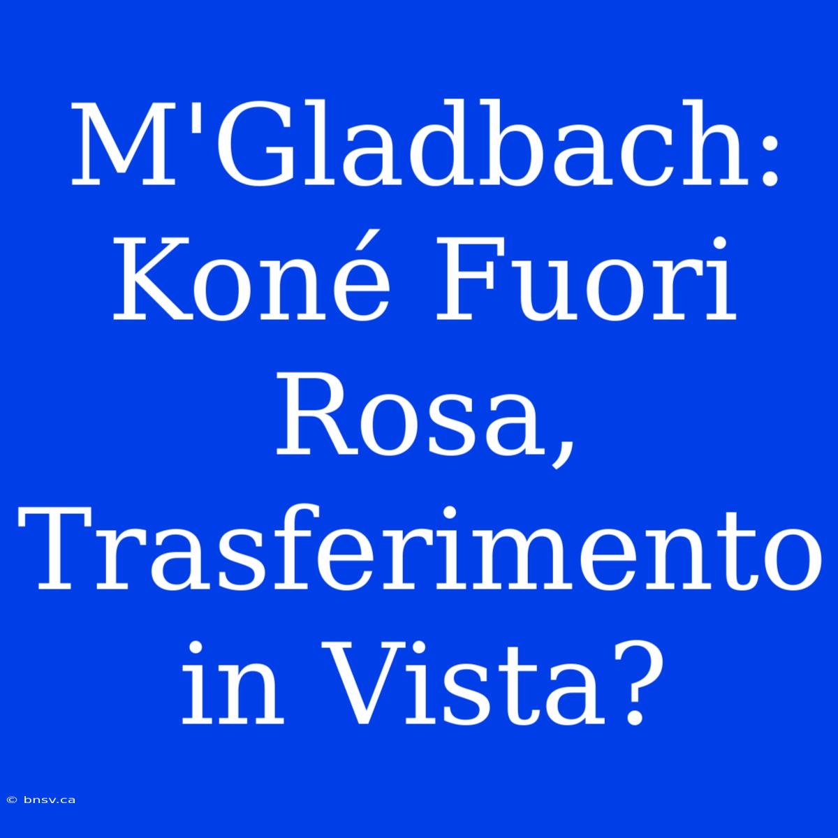 M'Gladbach: Koné Fuori Rosa, Trasferimento In Vista?