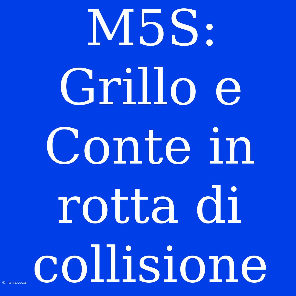 M5S: Grillo E Conte In Rotta Di Collisione