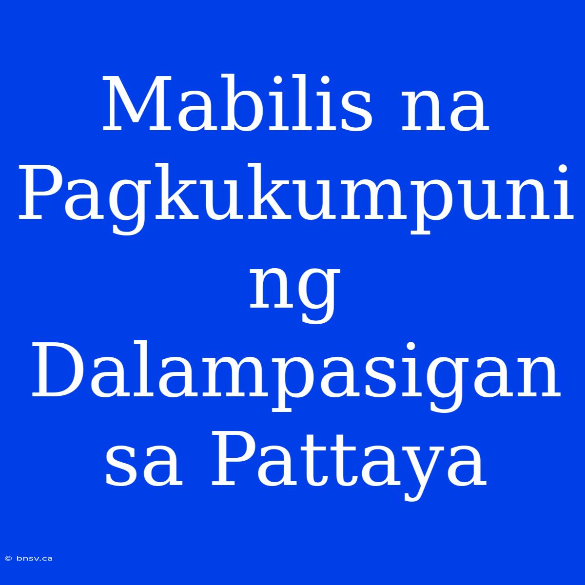 Mabilis Na Pagkukumpuni Ng Dalampasigan Sa Pattaya