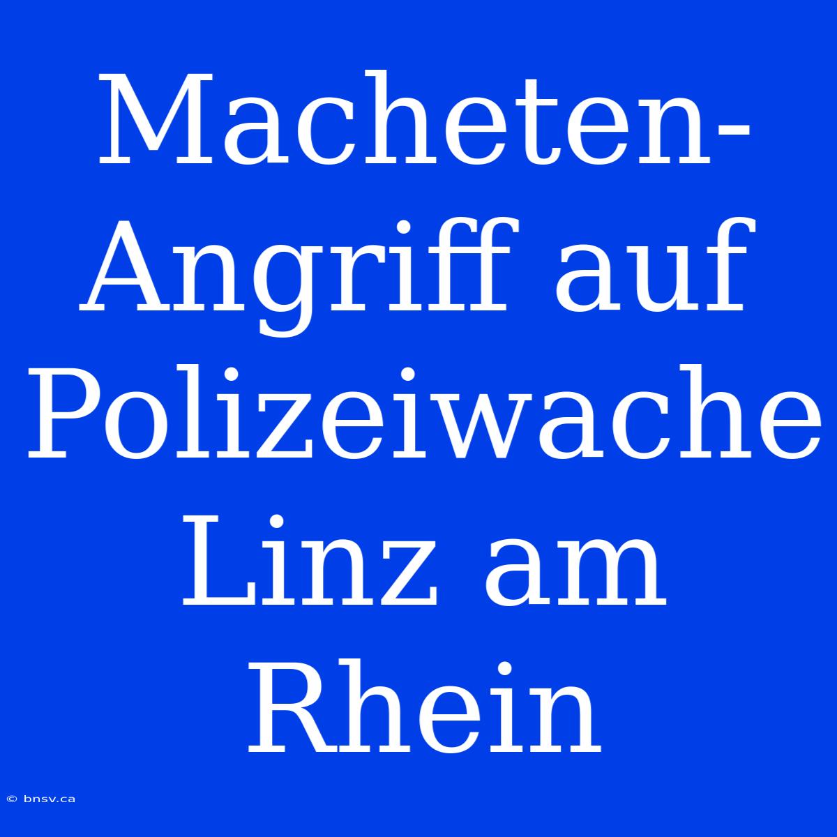 Macheten-Angriff Auf Polizeiwache Linz Am Rhein