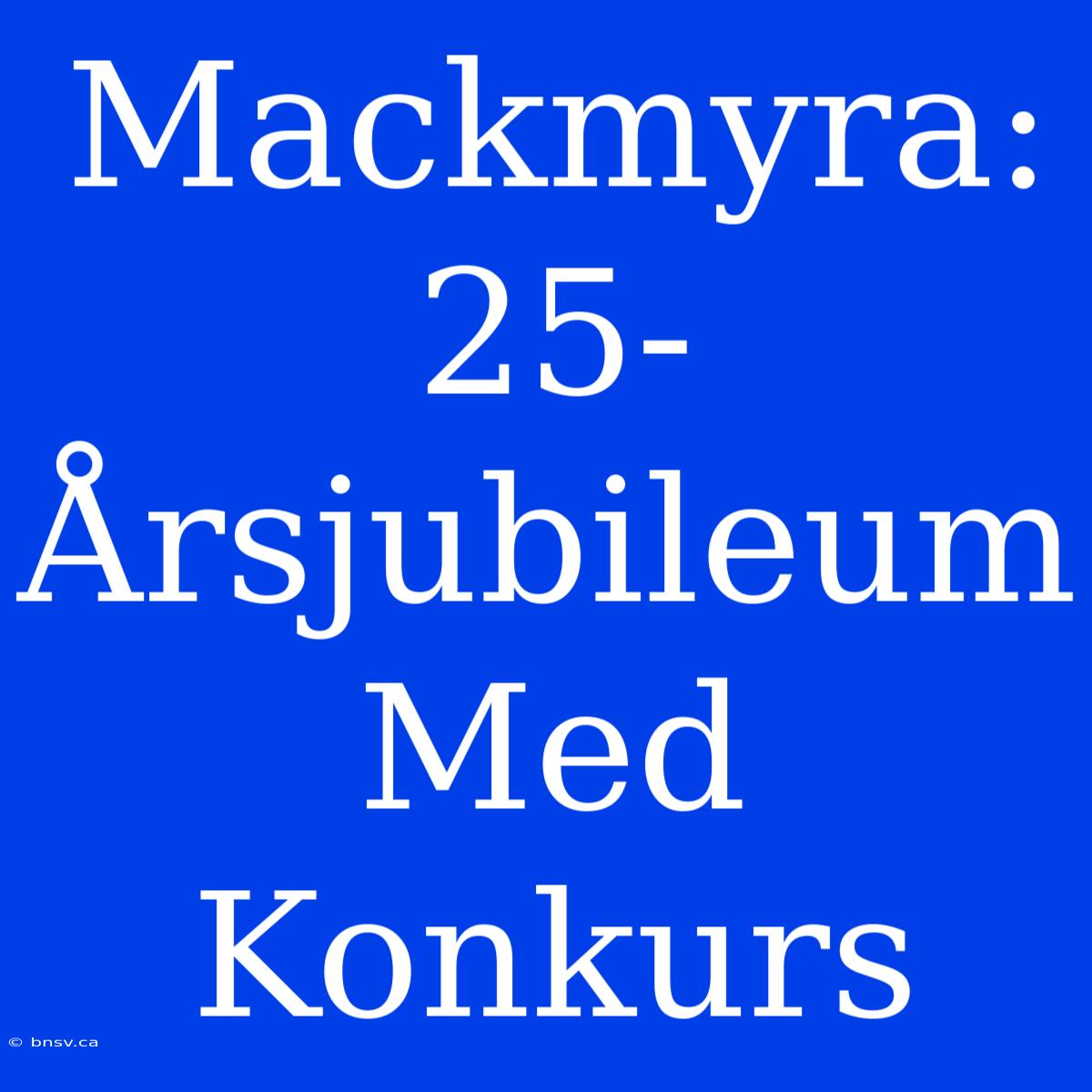 Mackmyra: 25-Årsjubileum Med Konkurs