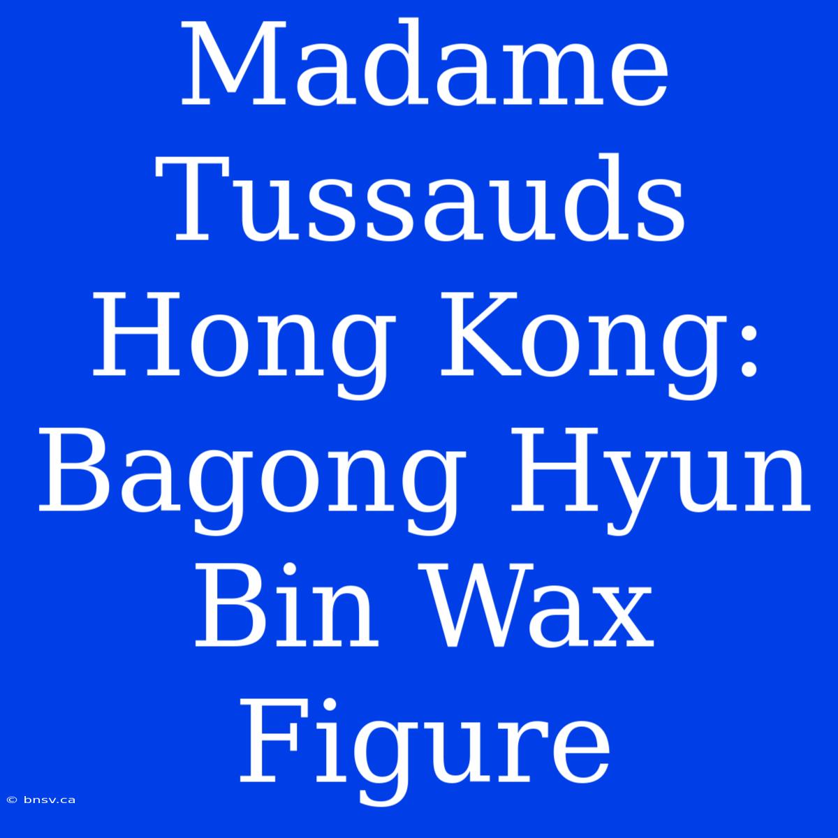 Madame Tussauds Hong Kong: Bagong Hyun Bin Wax Figure