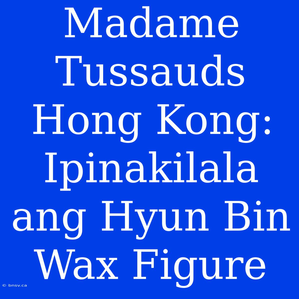 Madame Tussauds Hong Kong: Ipinakilala Ang Hyun Bin Wax Figure