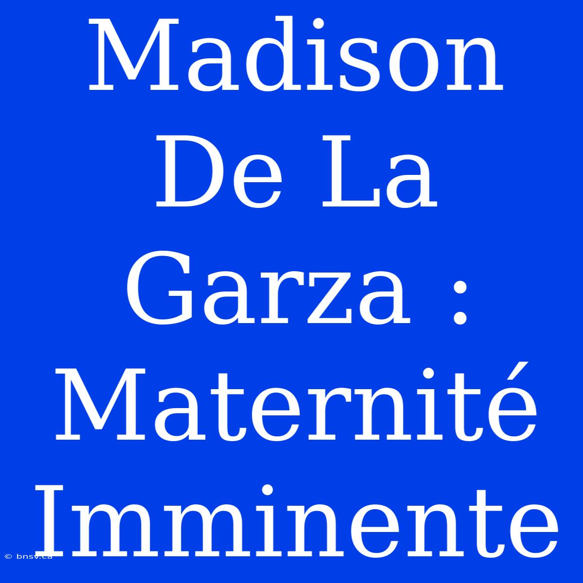 Madison De La Garza : Maternité Imminente