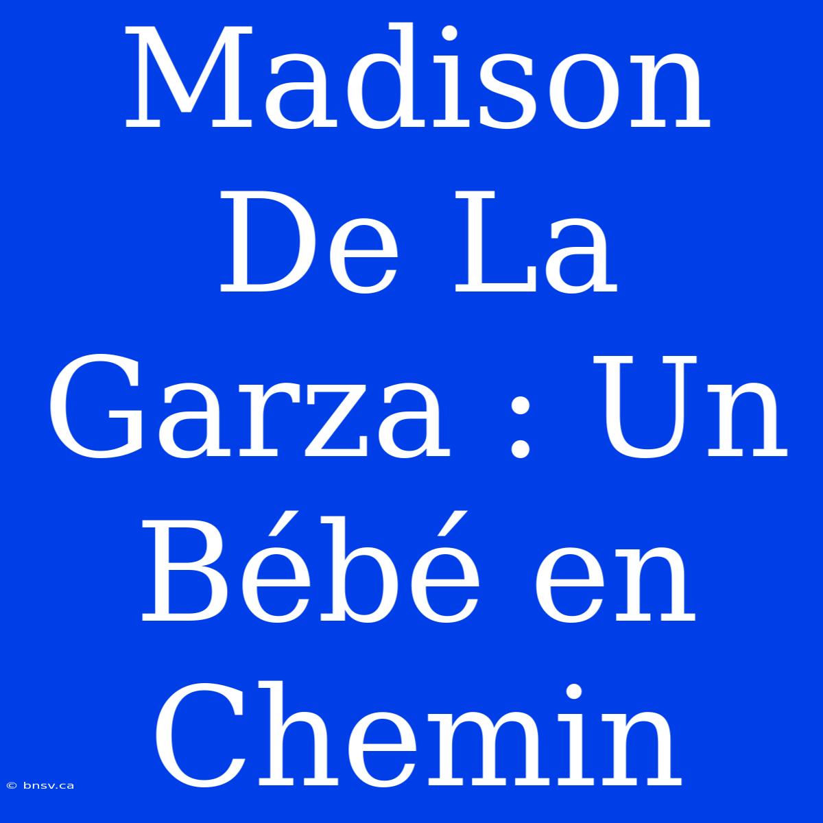 Madison De La Garza : Un Bébé En Chemin