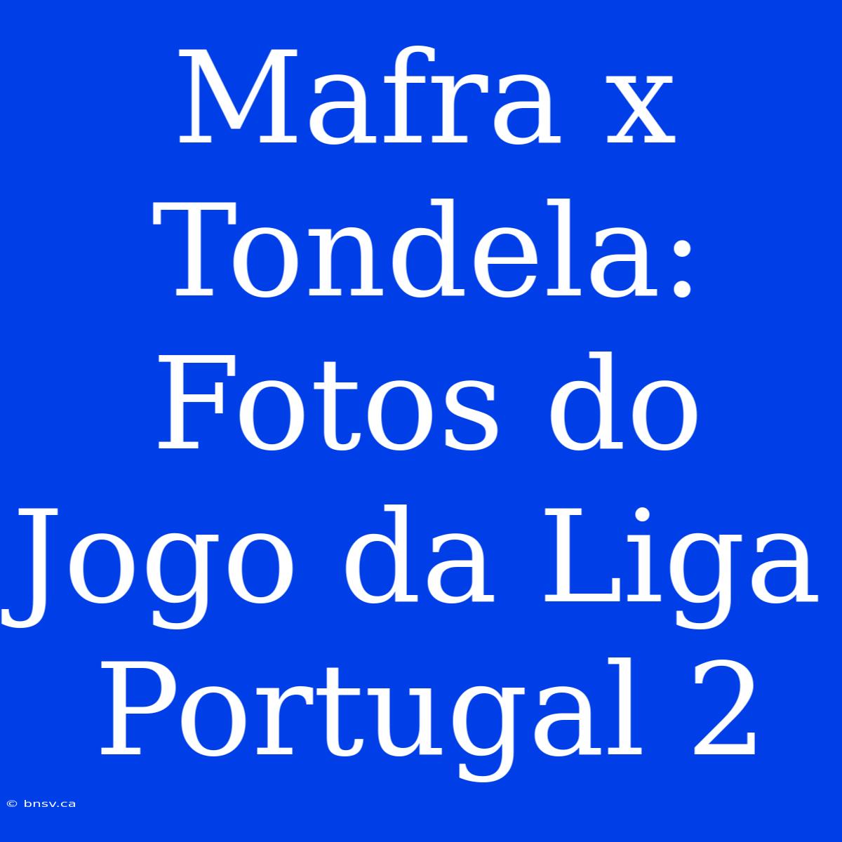 Mafra X Tondela: Fotos Do Jogo Da Liga Portugal 2