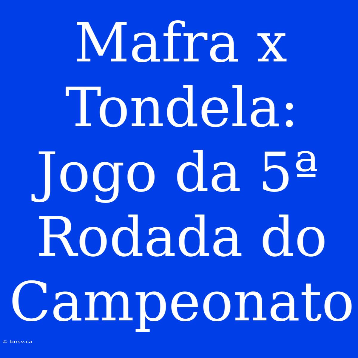 Mafra X Tondela: Jogo Da 5ª Rodada Do Campeonato