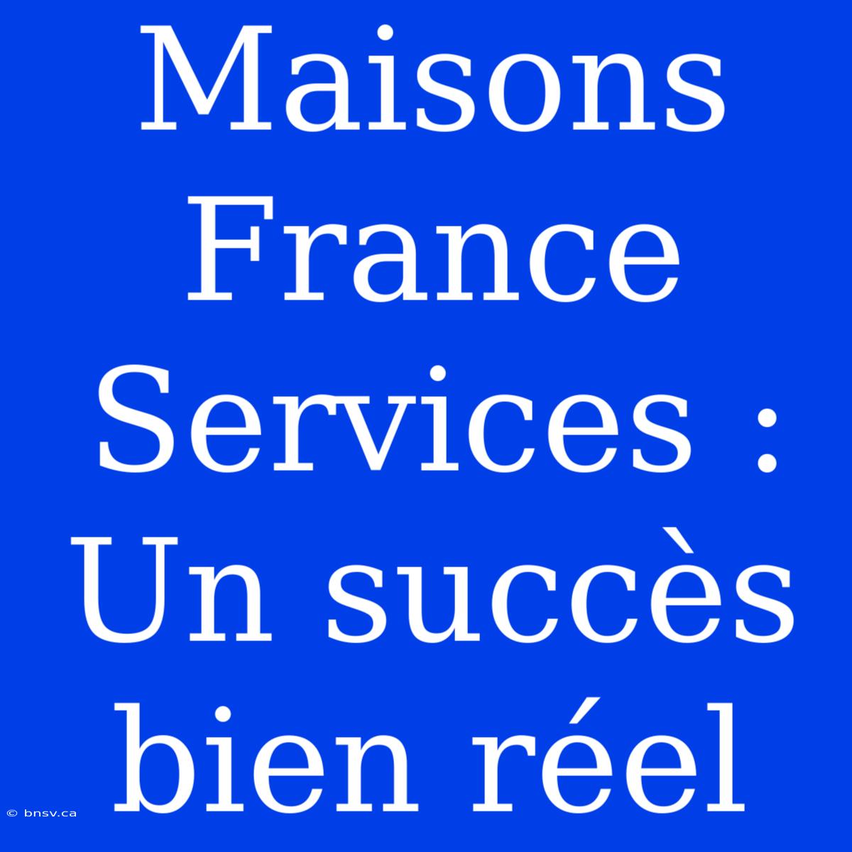 Maisons France Services : Un Succès Bien Réel