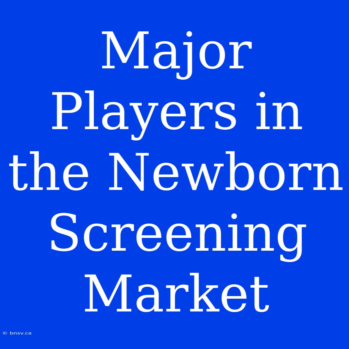 Major Players In The Newborn Screening Market