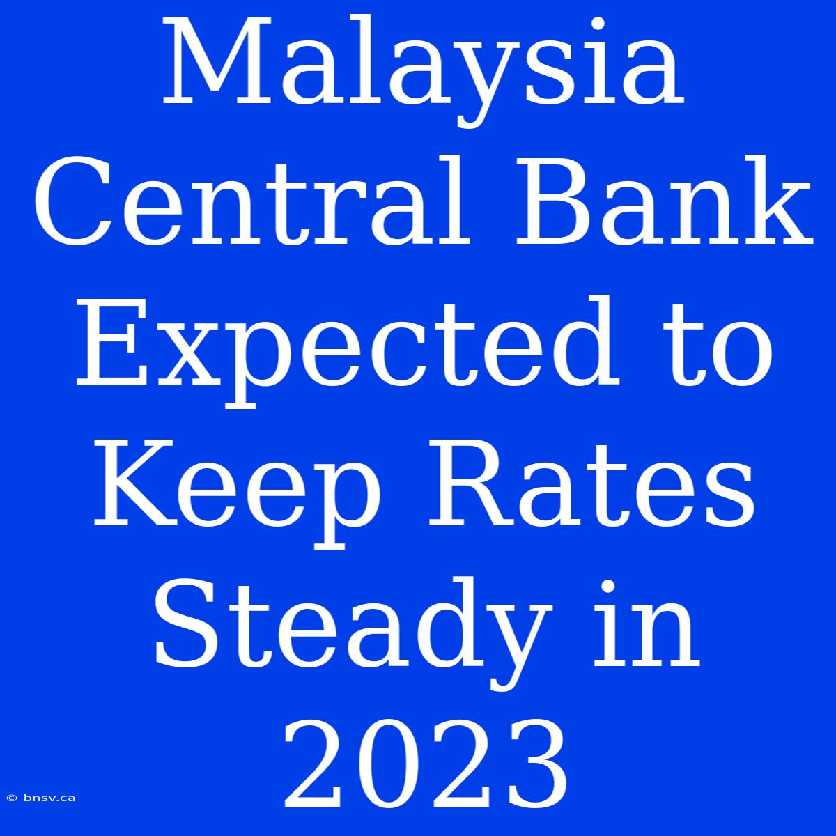 Malaysia Central Bank Expected To Keep Rates Steady In 2023