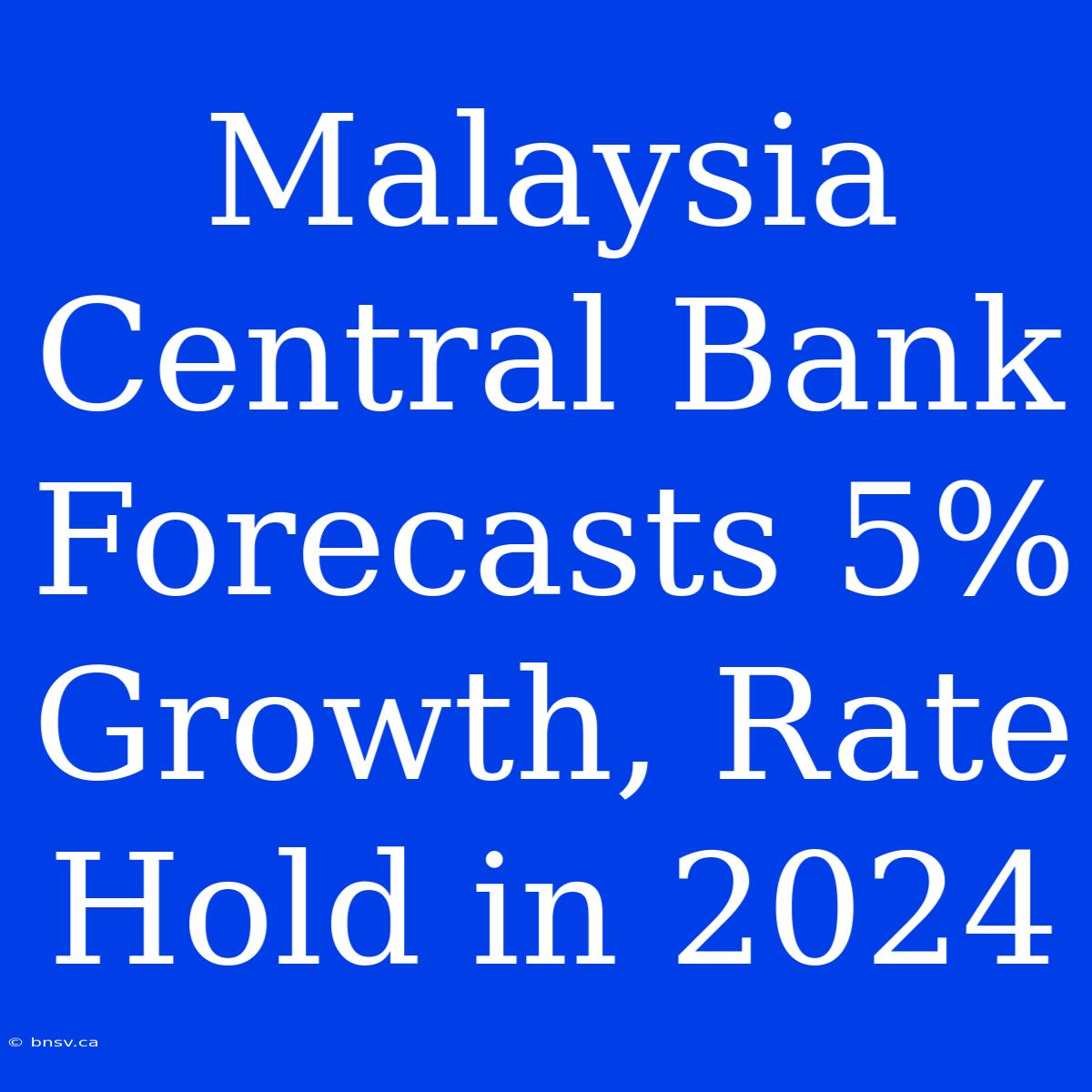 Malaysia Central Bank Forecasts 5% Growth, Rate Hold In 2024