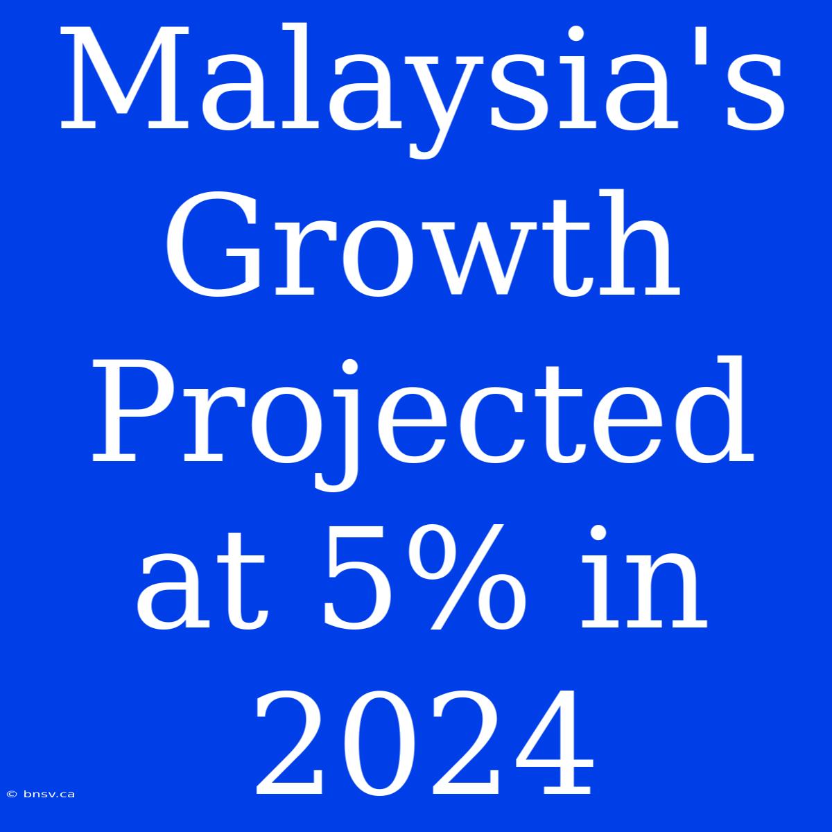 Malaysia's Growth Projected At 5% In 2024