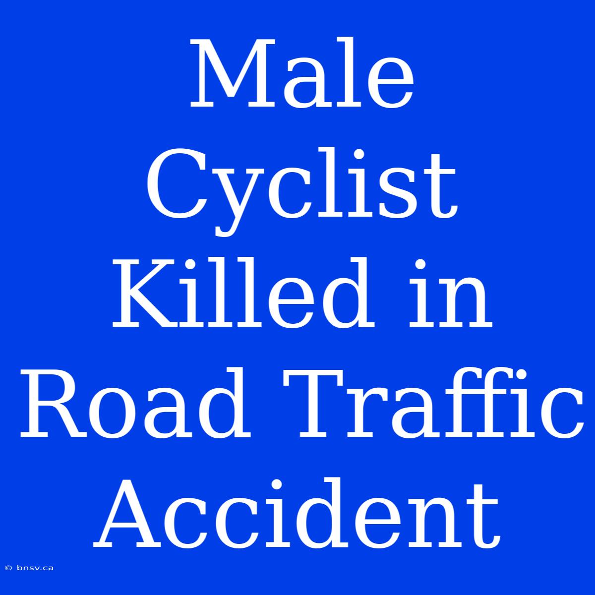 Male Cyclist Killed In Road Traffic Accident