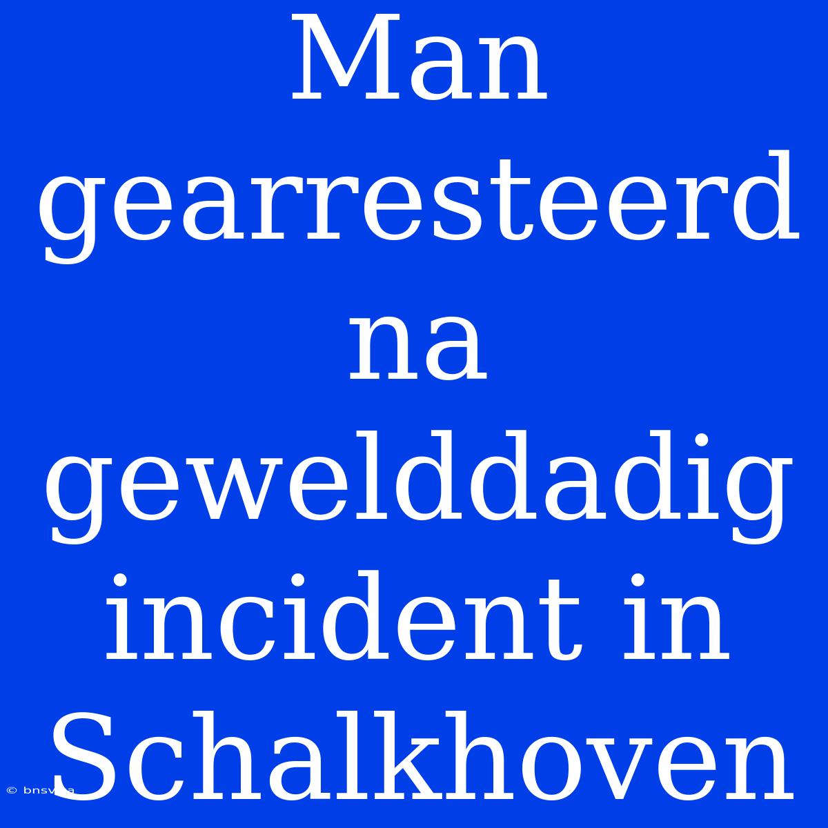 Man Gearresteerd Na Gewelddadig Incident In Schalkhoven