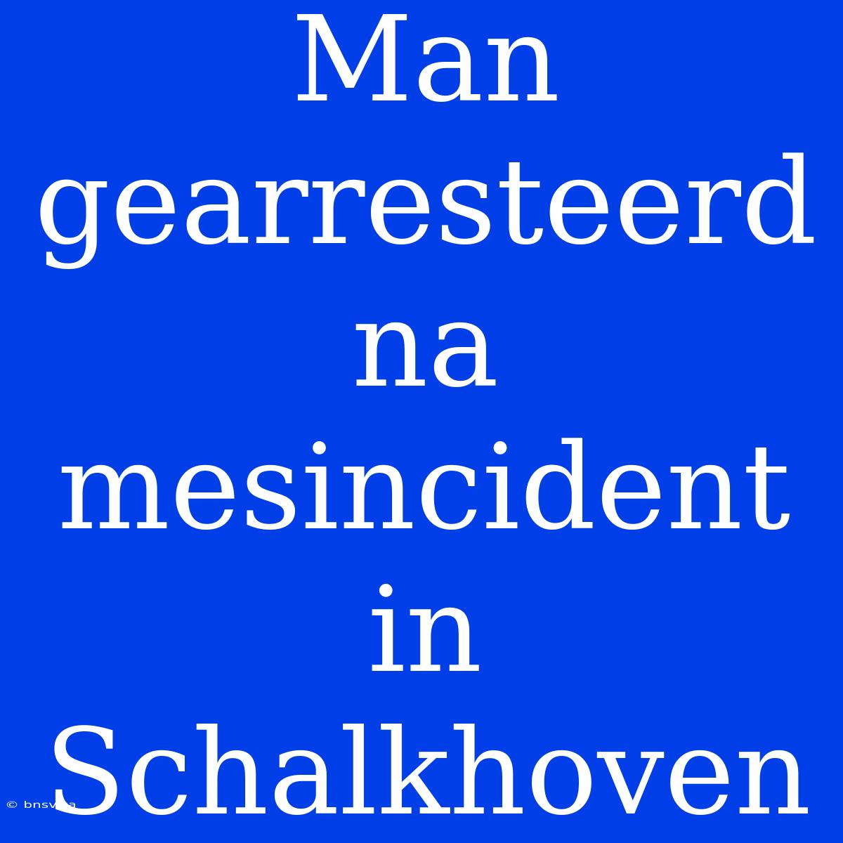 Man Gearresteerd Na Mesincident In Schalkhoven