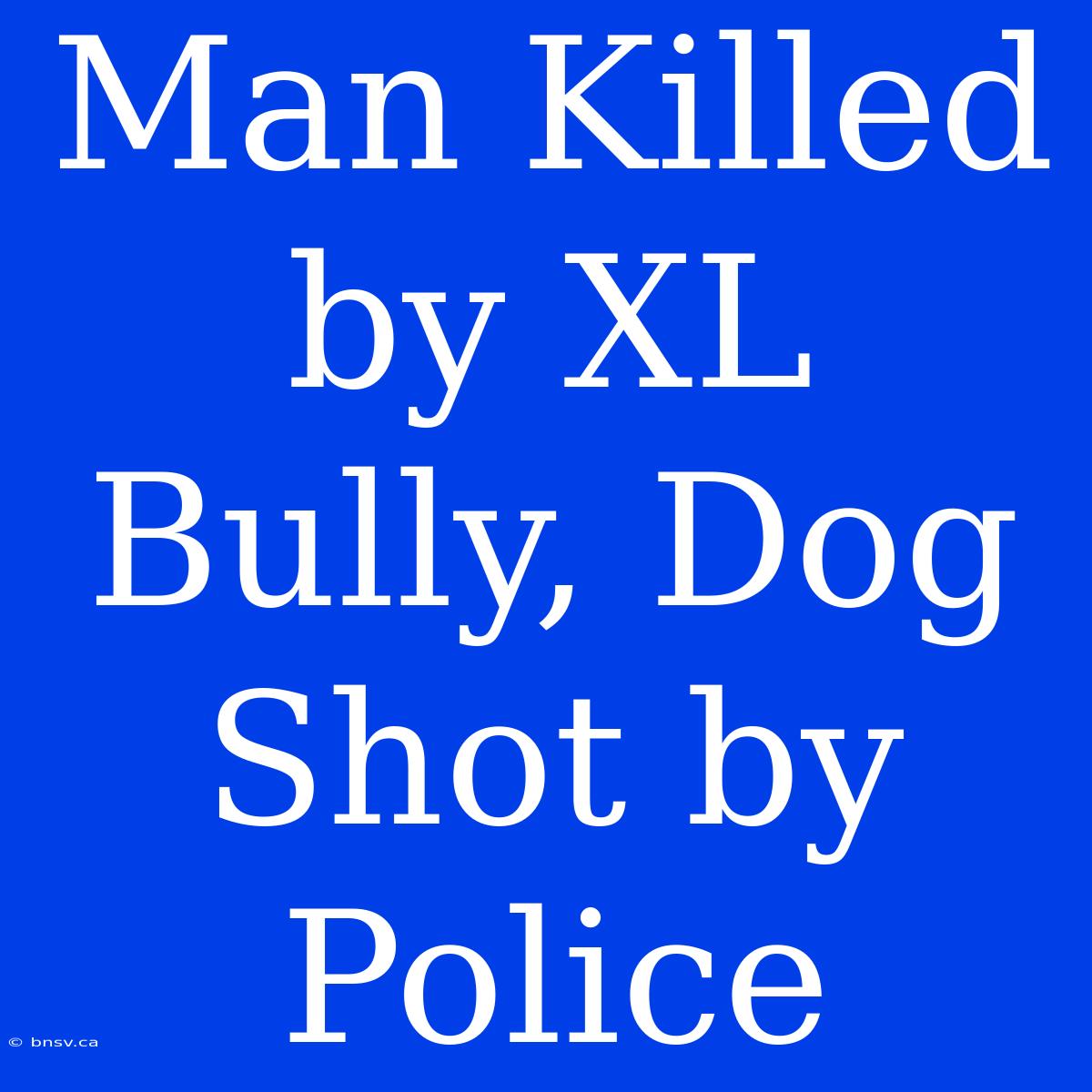 Man Killed By XL Bully, Dog Shot By Police