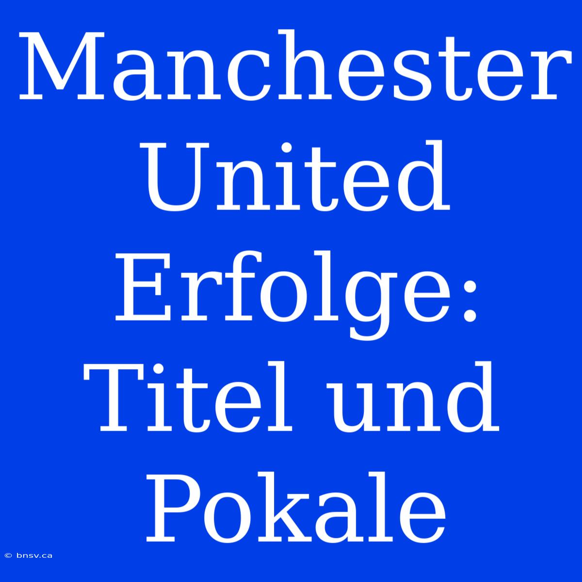 Manchester United Erfolge: Titel Und Pokale