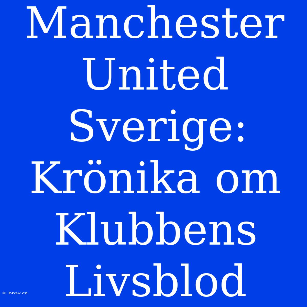 Manchester United Sverige: Krönika Om Klubbens Livsblod