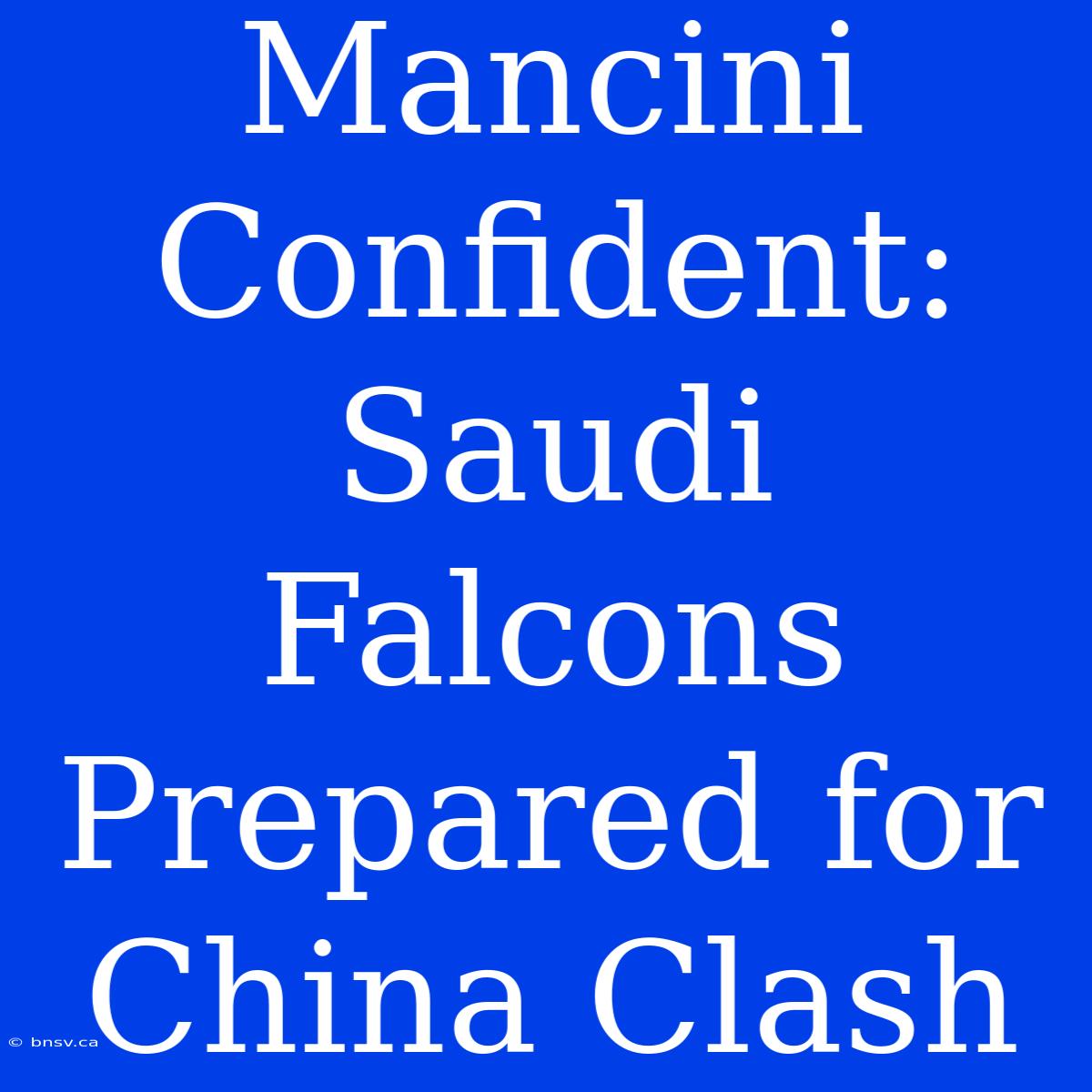 Mancini Confident: Saudi Falcons Prepared For China Clash