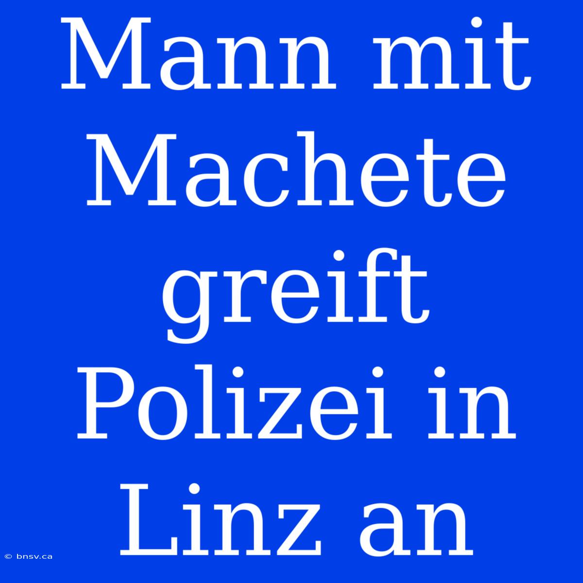 Mann Mit Machete Greift Polizei In Linz An