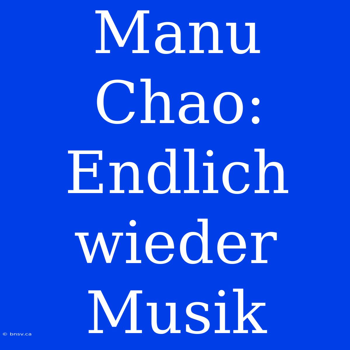 Manu Chao: Endlich Wieder Musik