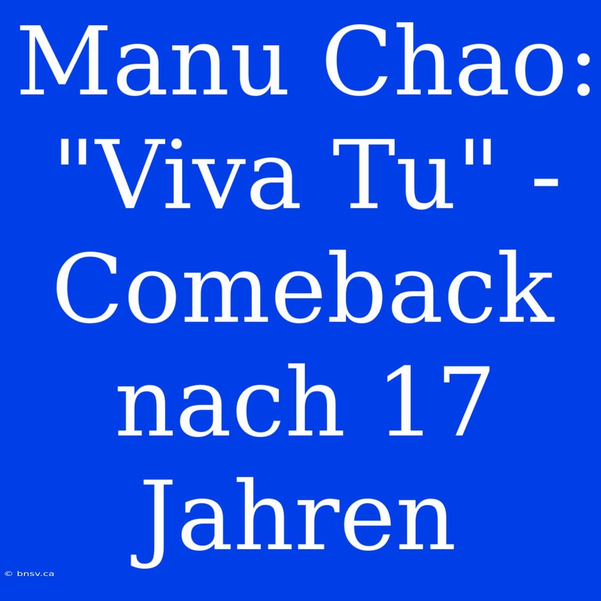 Manu Chao: 