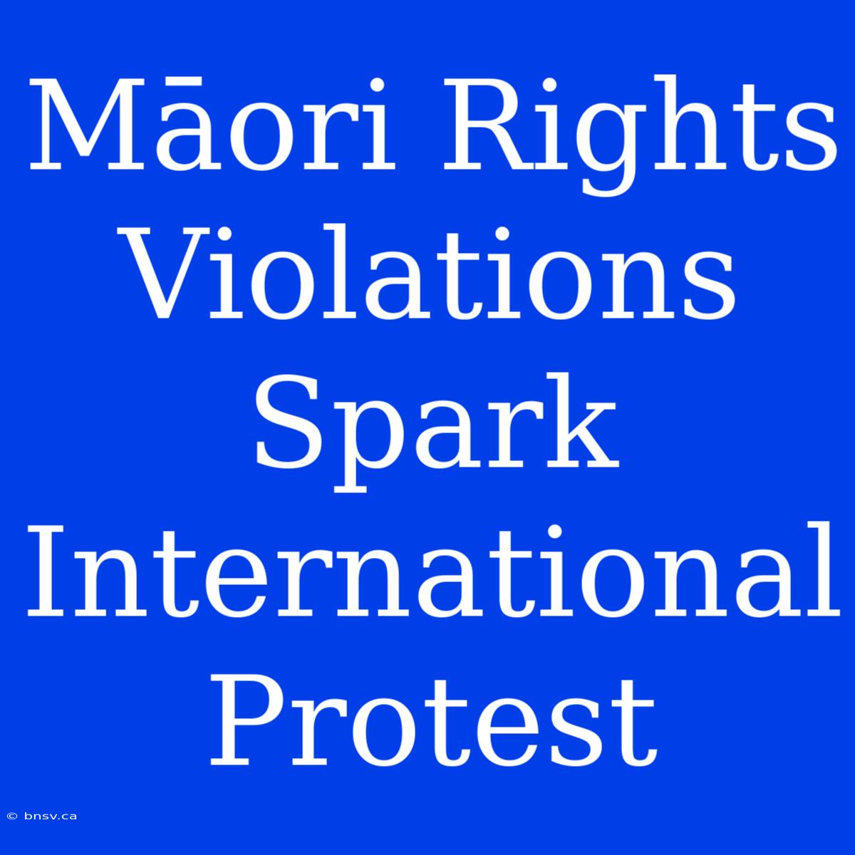 Māori Rights Violations Spark International Protest