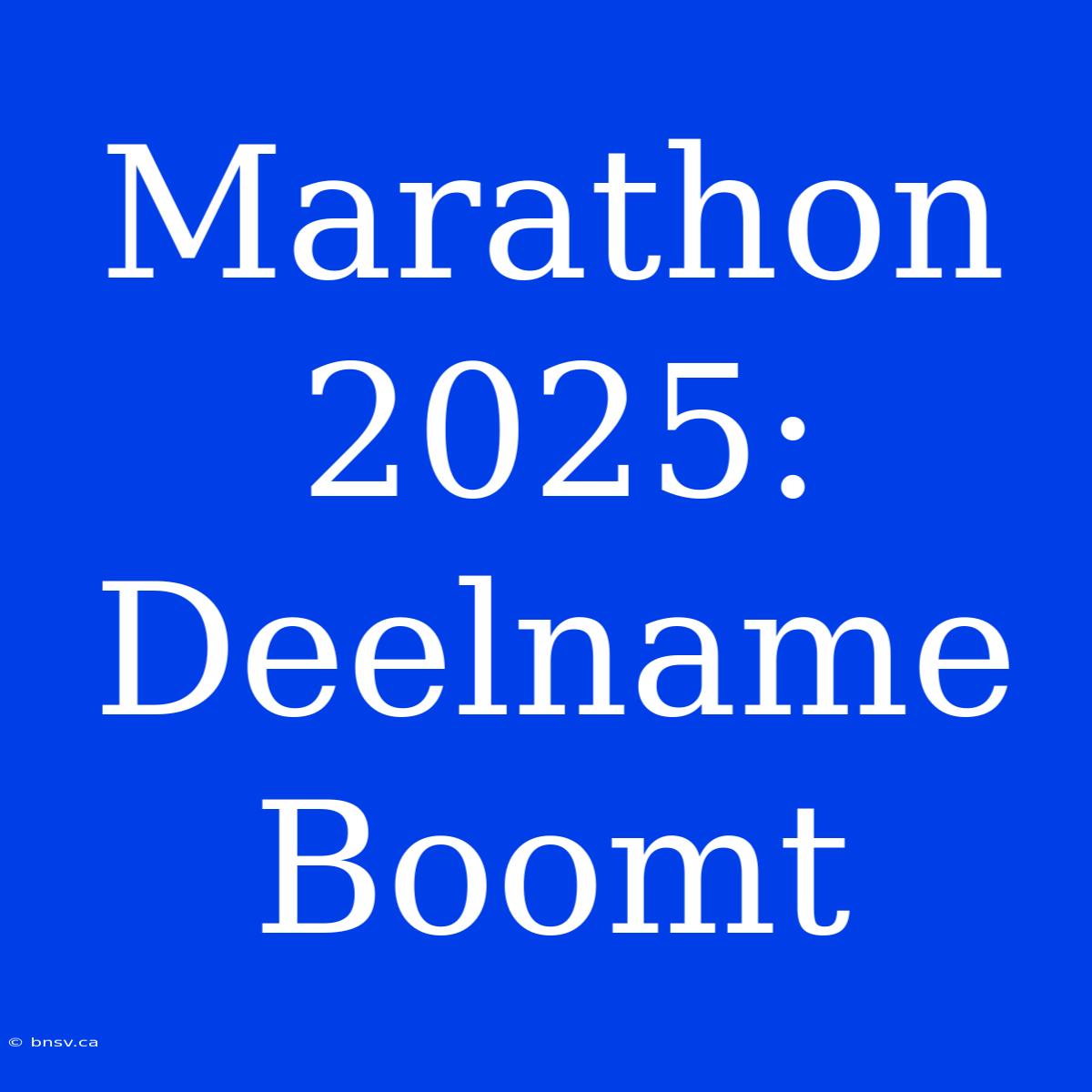 Marathon 2025: Deelname Boomt