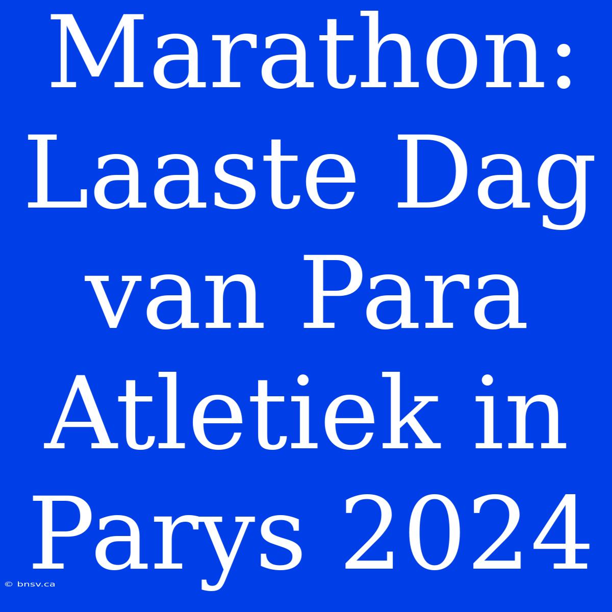 Marathon: Laaste Dag Van Para Atletiek In Parys 2024