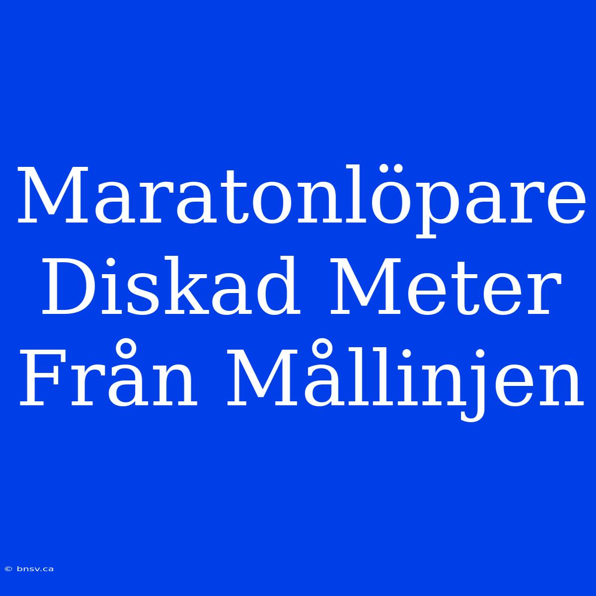 Maratonlöpare Diskad Meter Från Mållinjen