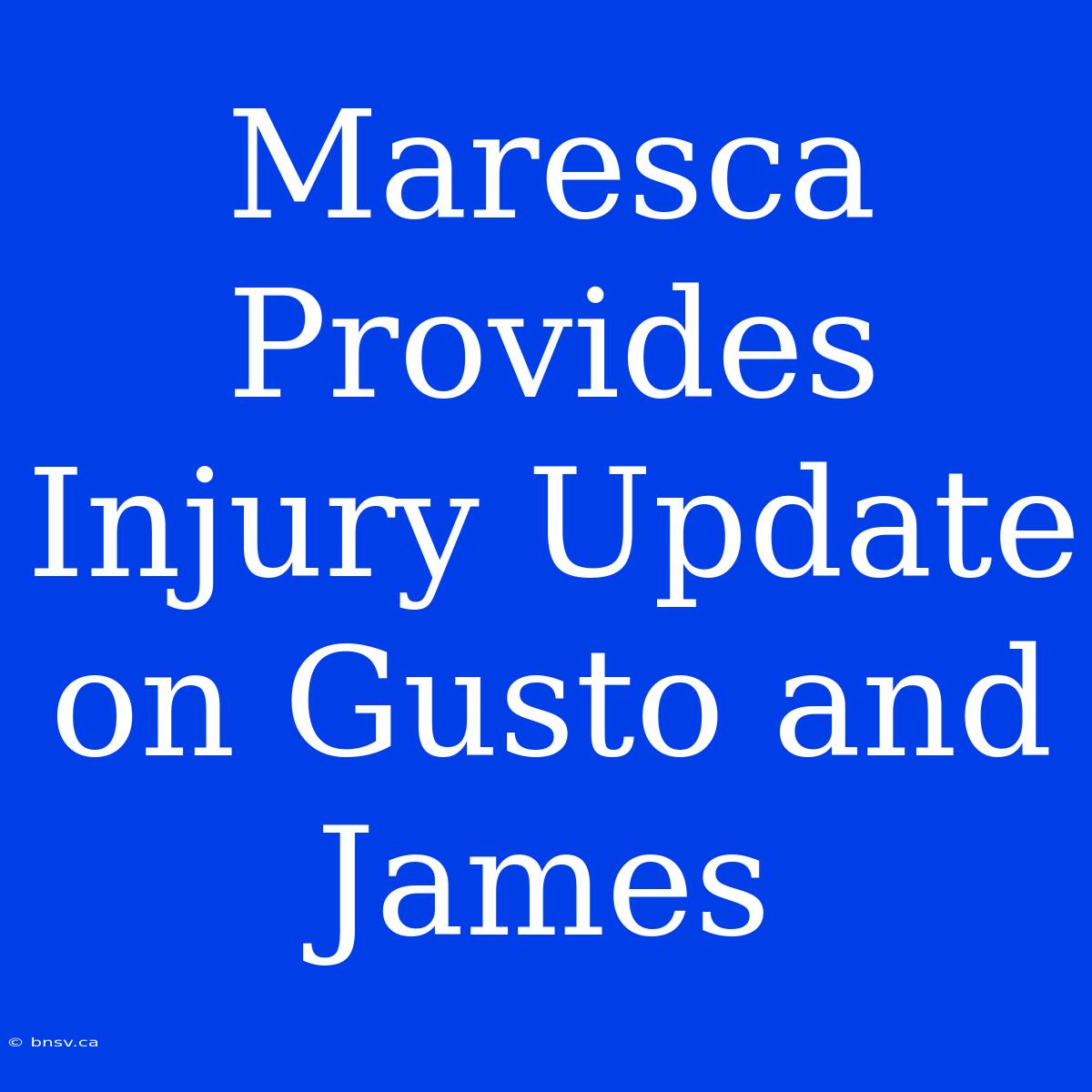 Maresca Provides Injury Update On Gusto And James