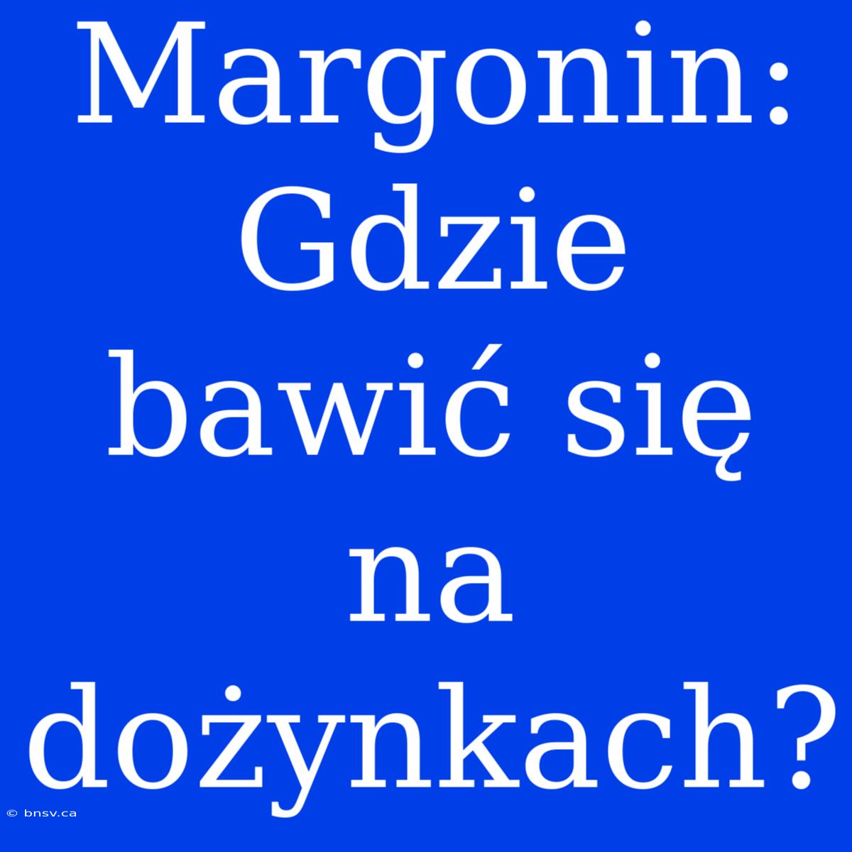 Margonin: Gdzie Bawić Się Na Dożynkach?