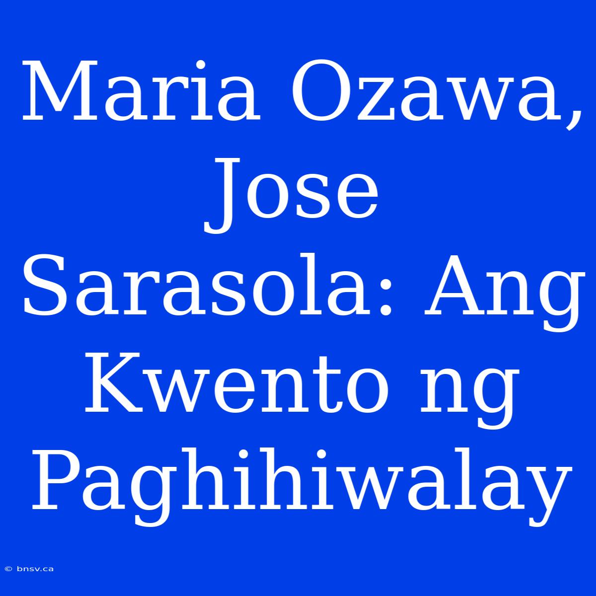 Maria Ozawa, Jose Sarasola: Ang Kwento Ng Paghihiwalay