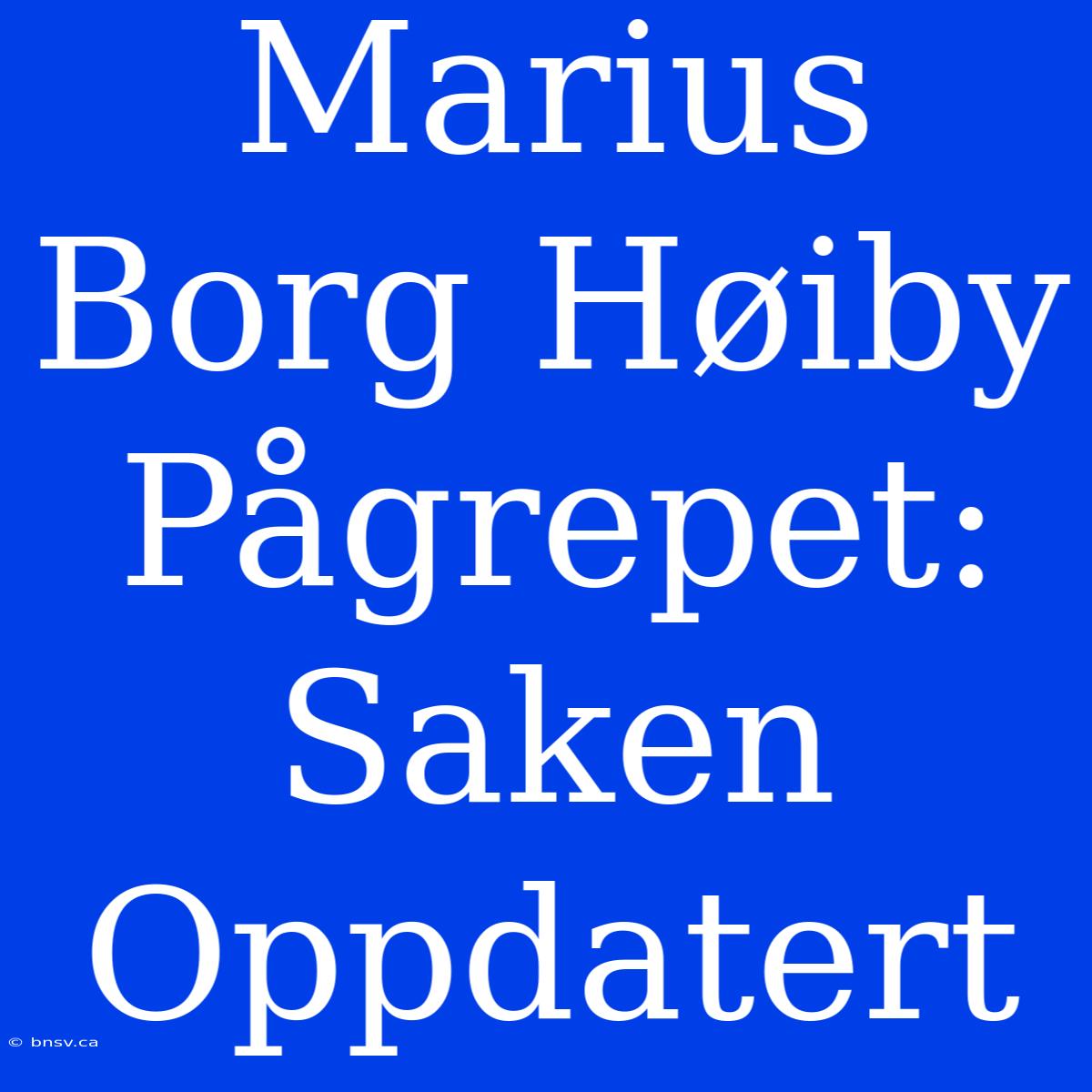 Marius Borg Høiby Pågrepet: Saken Oppdatert