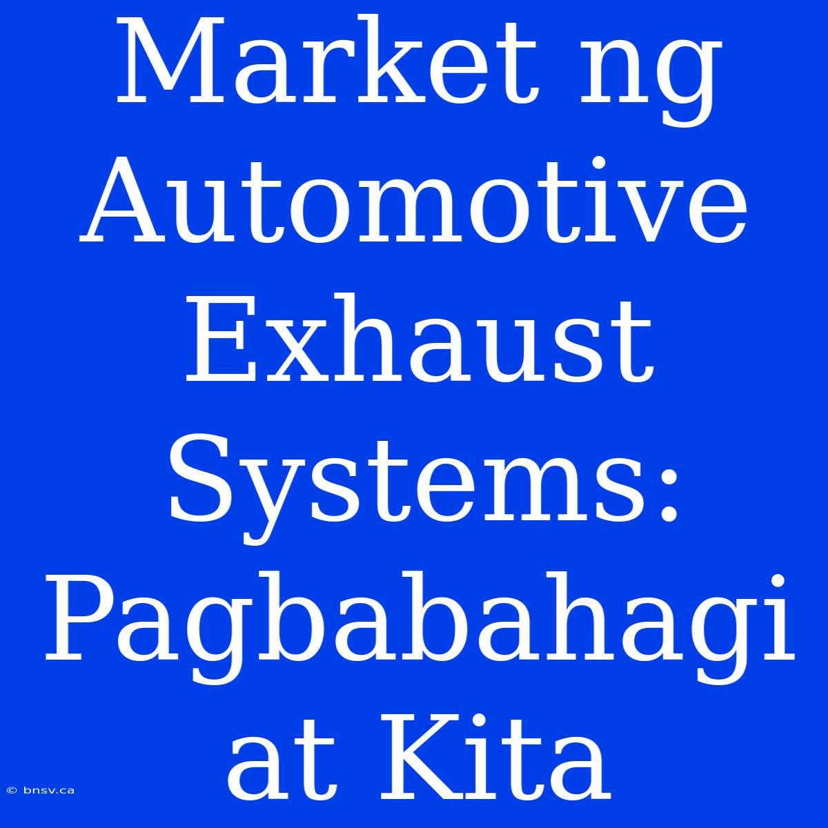 Market Ng Automotive Exhaust Systems: Pagbabahagi At Kita