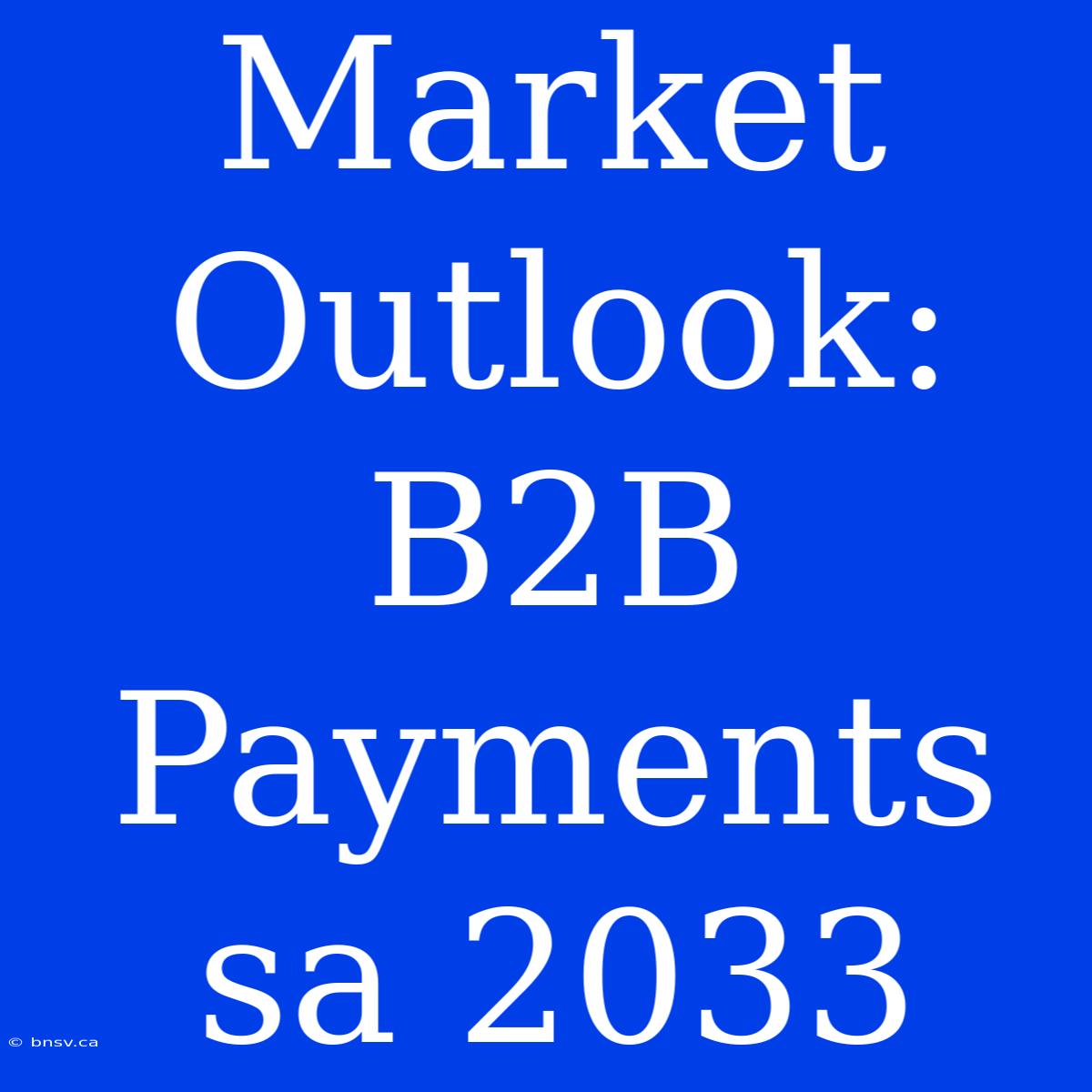 Market Outlook:  B2B Payments Sa 2033