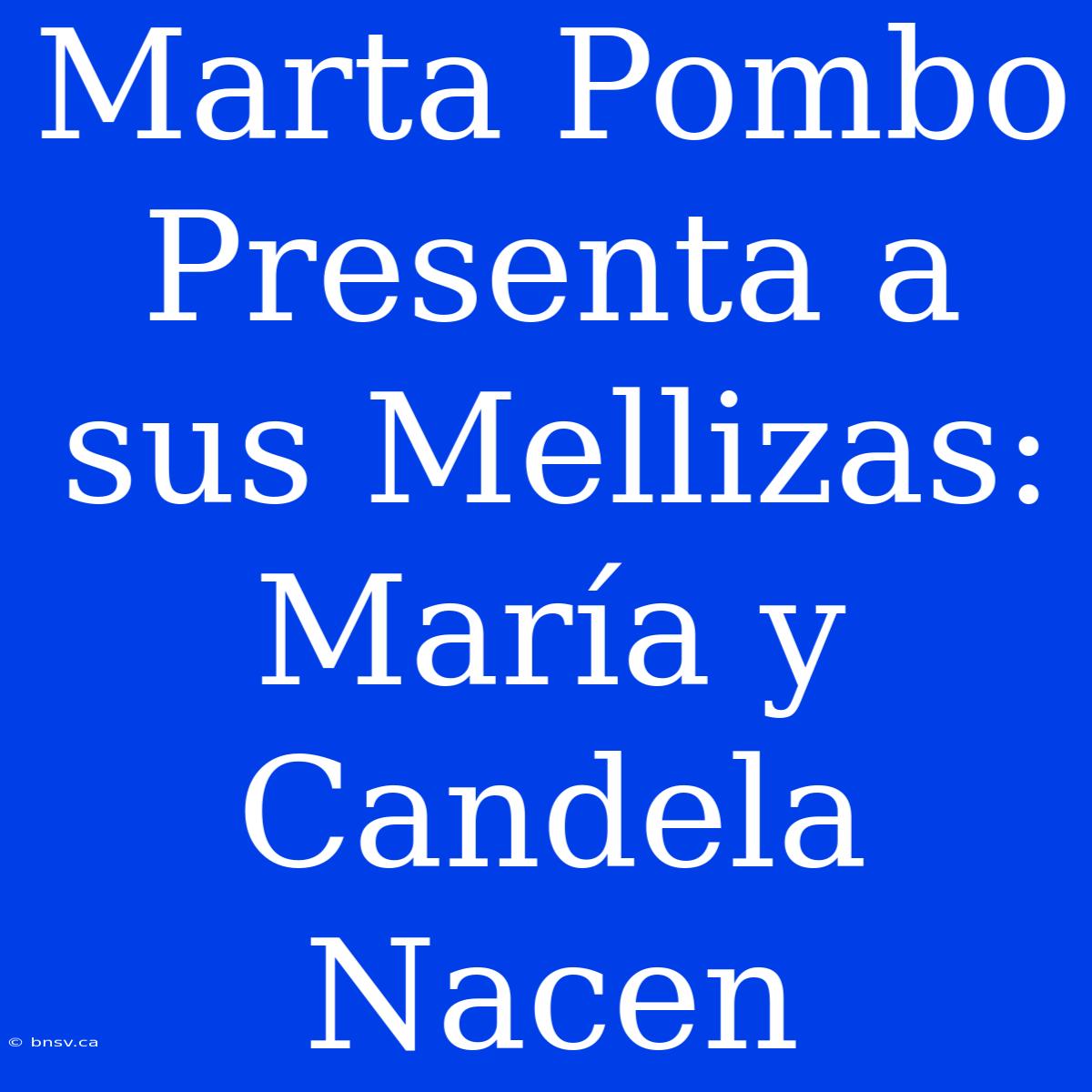 Marta Pombo Presenta A Sus Mellizas: María Y Candela Nacen