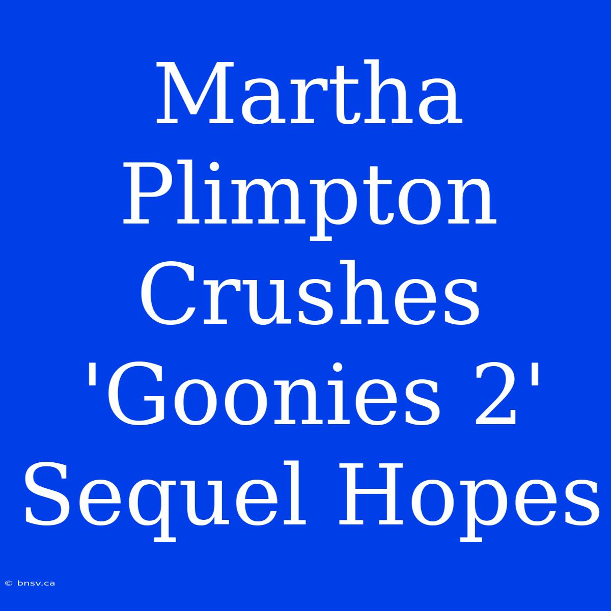 Martha Plimpton Crushes 'Goonies 2' Sequel Hopes