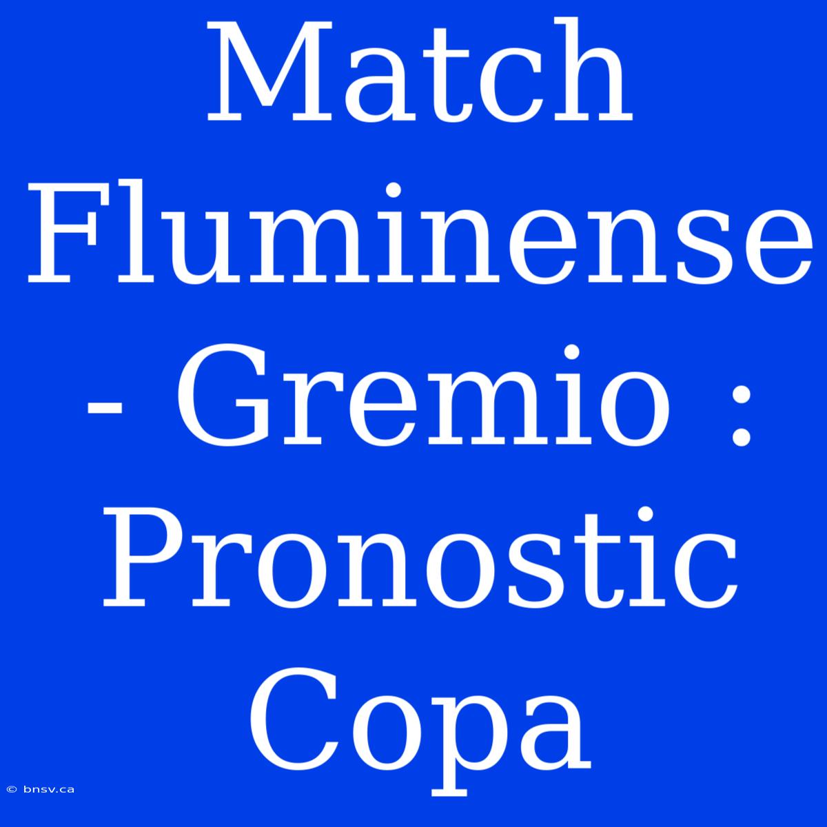 Match Fluminense - Gremio : Pronostic Copa