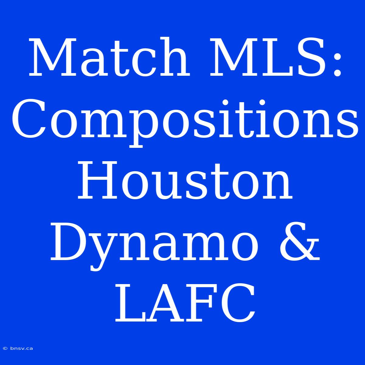 Match MLS: Compositions Houston Dynamo & LAFC