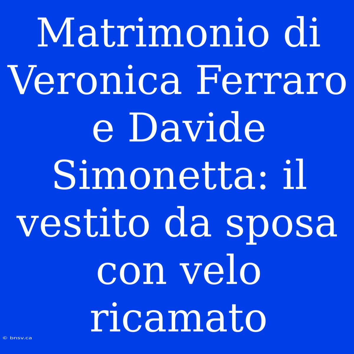 Matrimonio Di Veronica Ferraro E Davide Simonetta: Il Vestito Da Sposa Con Velo Ricamato