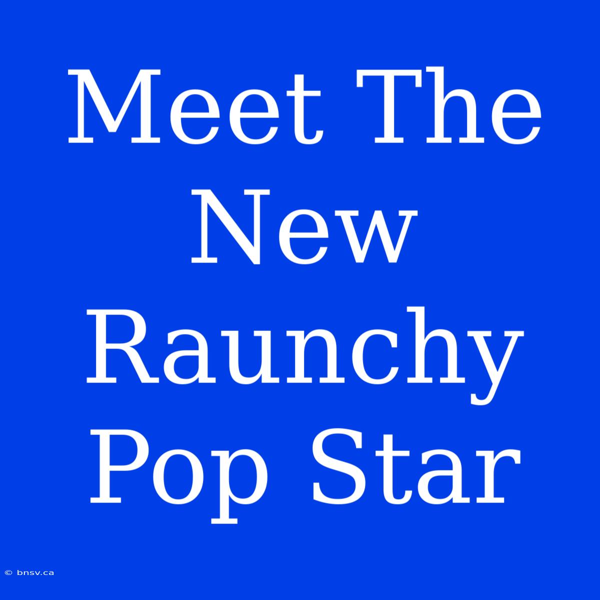 Meet The New Raunchy Pop Star