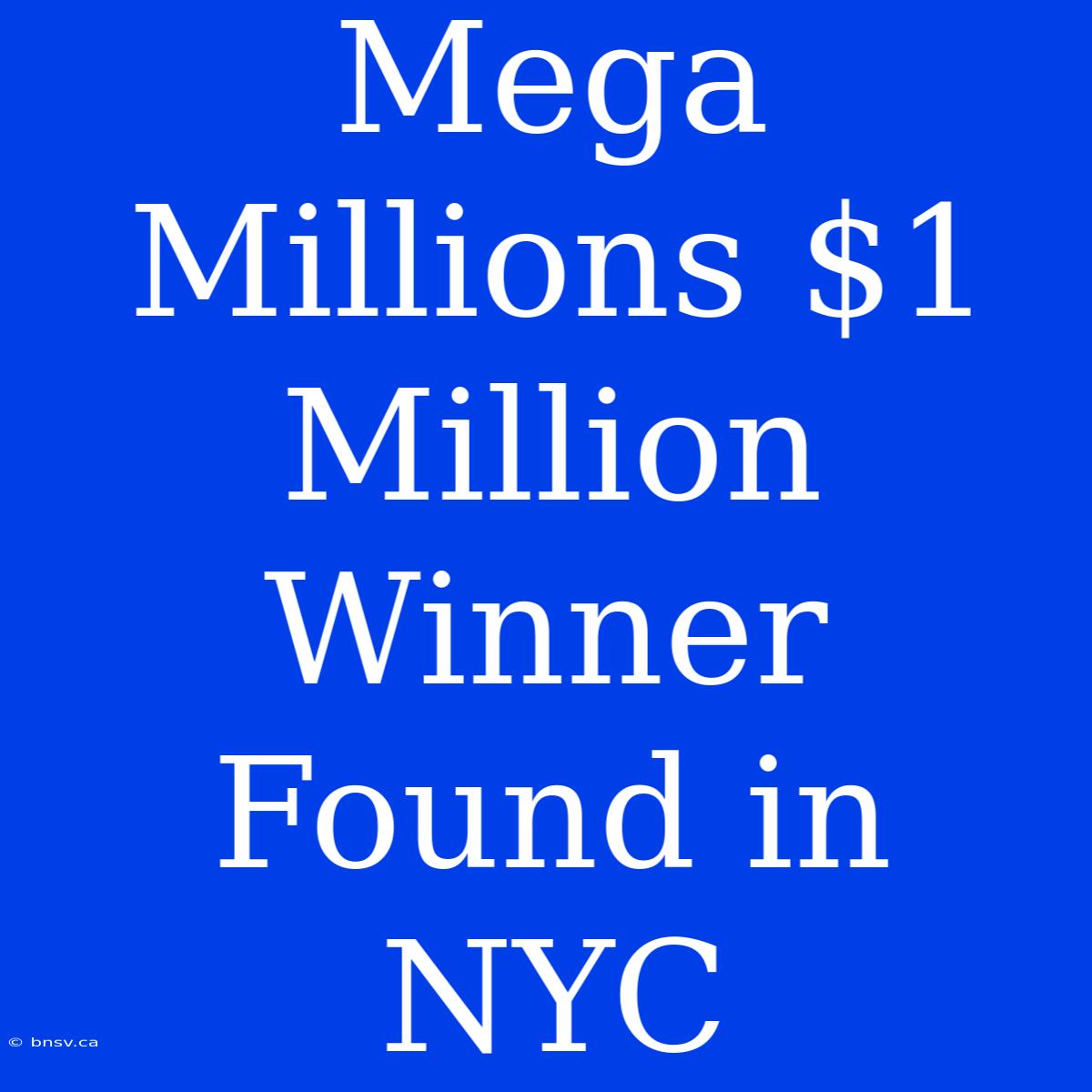 Mega Millions $1 Million Winner Found In NYC