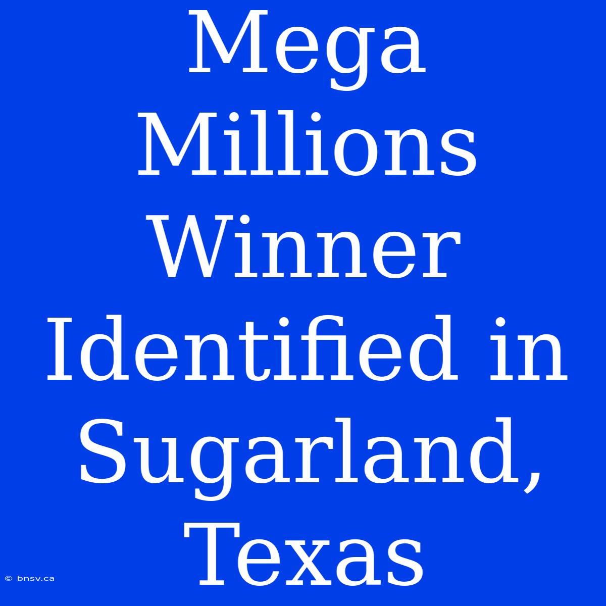 Mega Millions Winner Identified In Sugarland, Texas