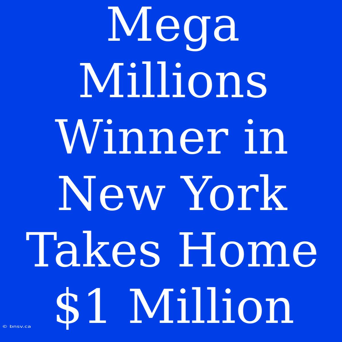 Mega Millions Winner In New York Takes Home $1 Million