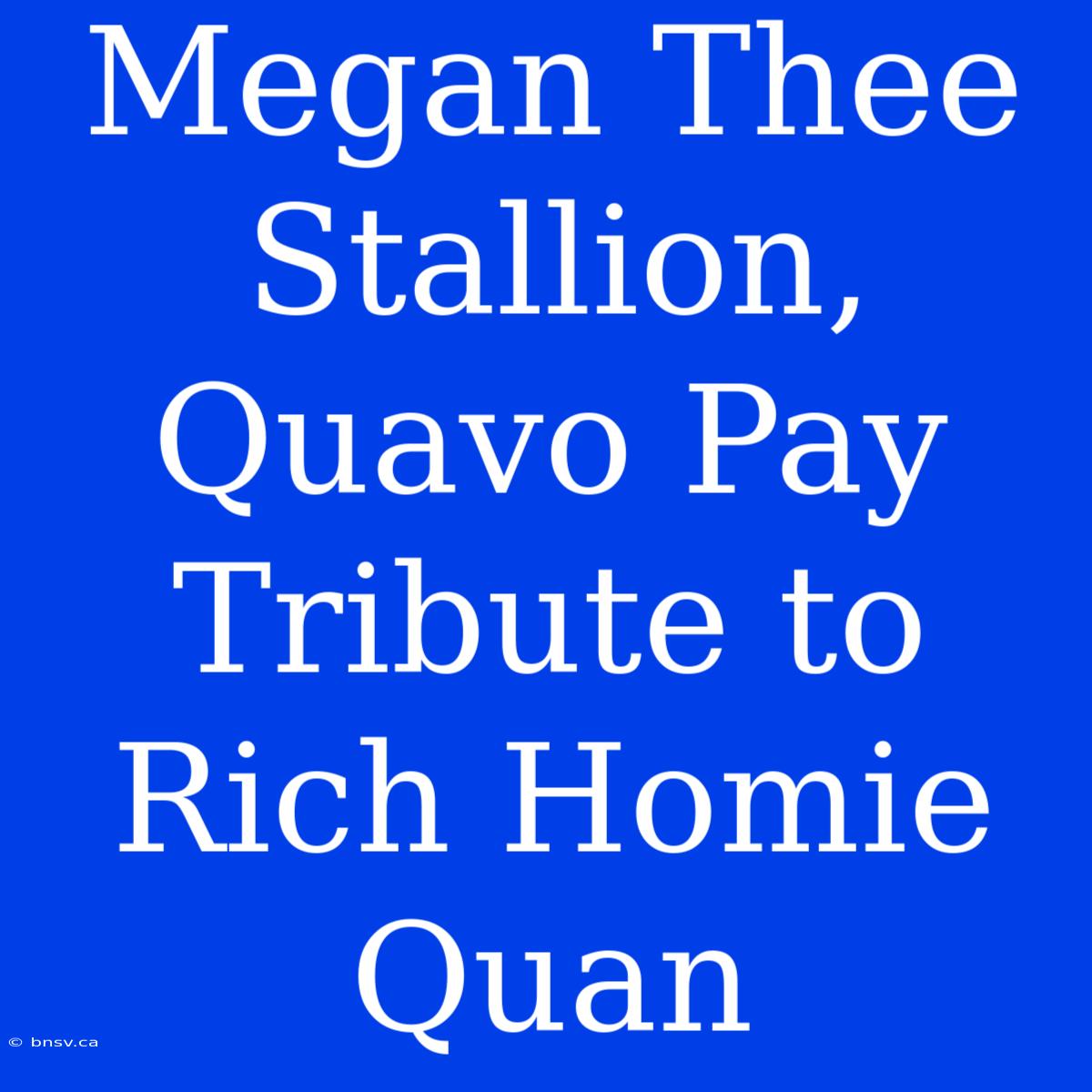 Megan Thee Stallion, Quavo Pay Tribute To Rich Homie Quan