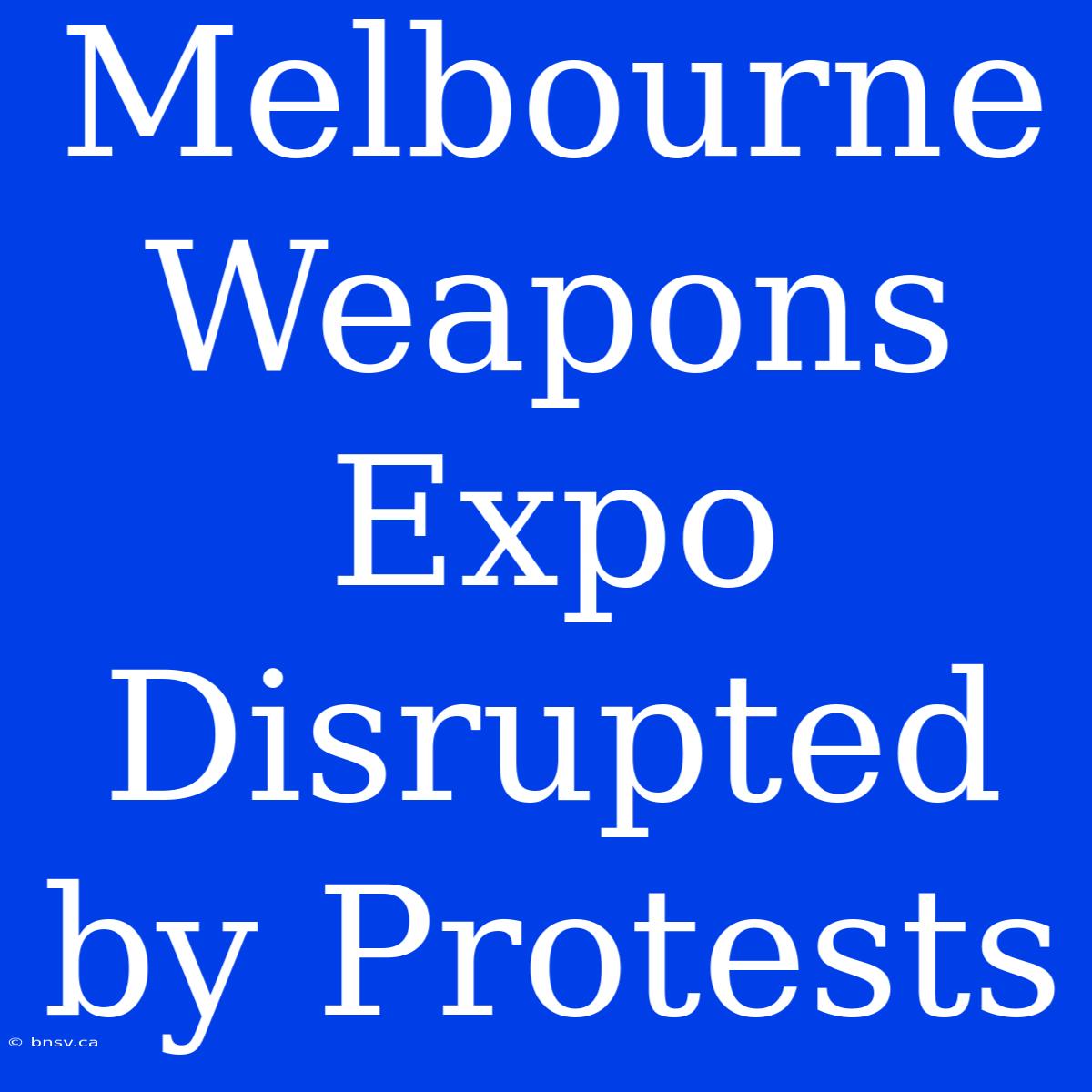 Melbourne Weapons Expo Disrupted By Protests