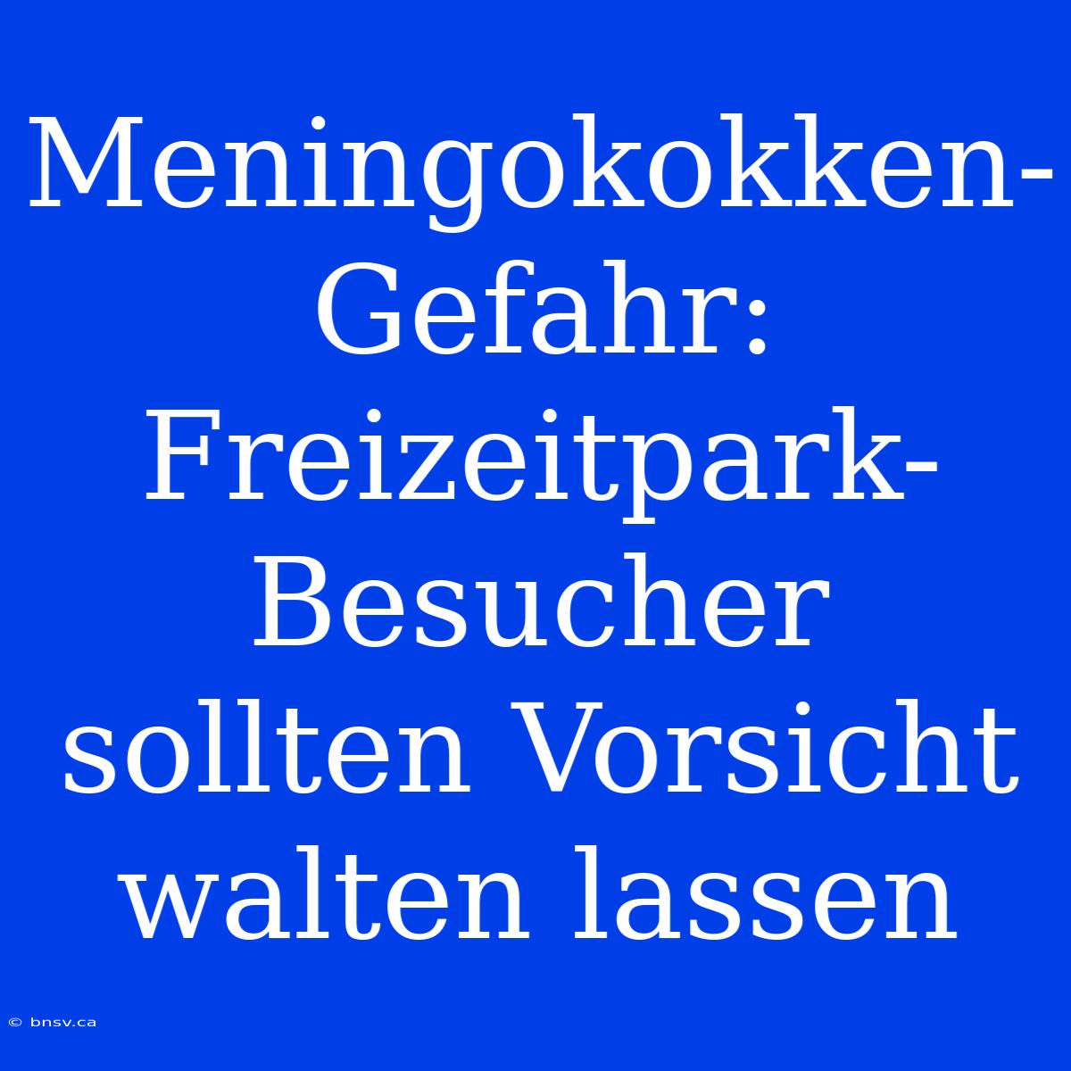 Meningokokken-Gefahr: Freizeitpark-Besucher Sollten Vorsicht Walten Lassen