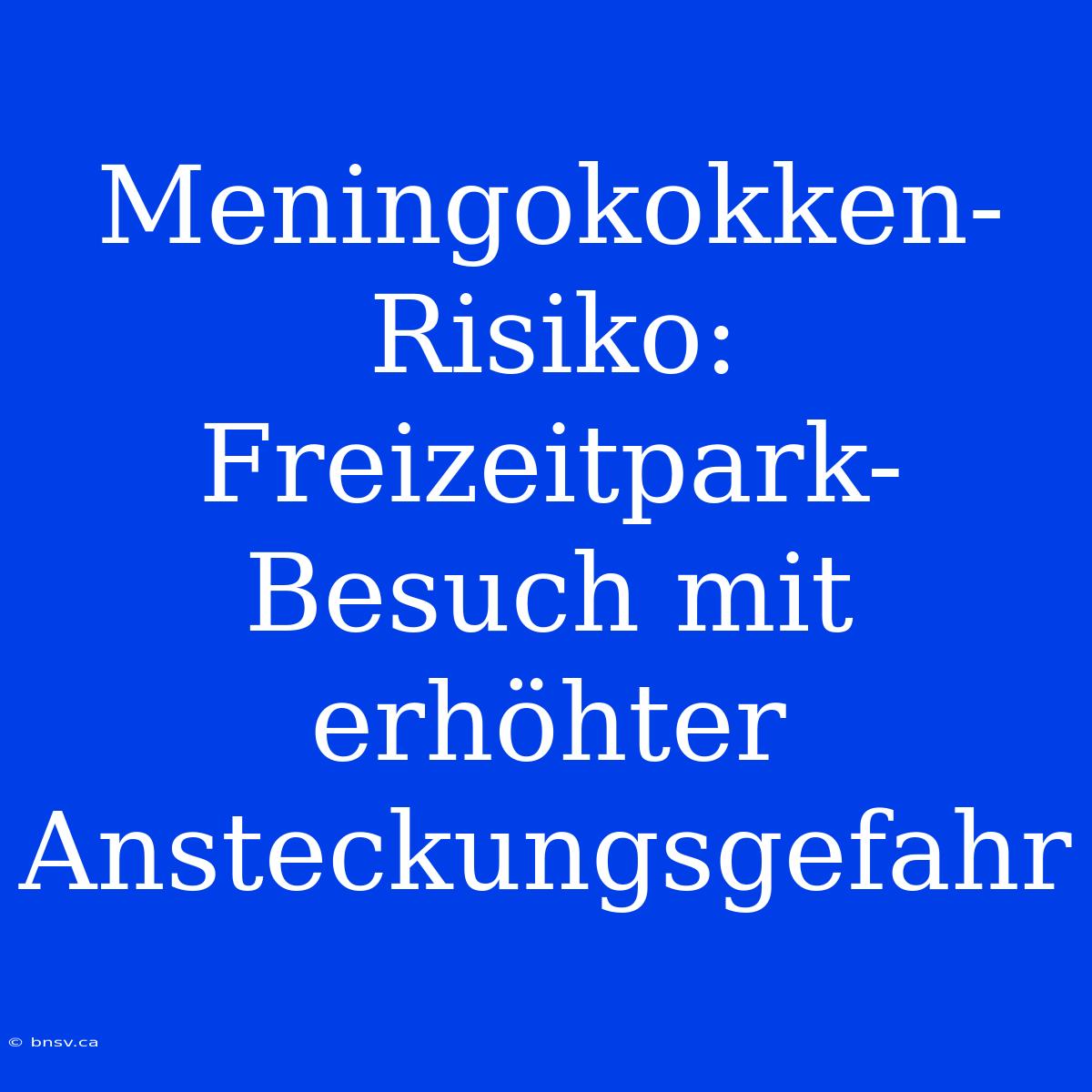 Meningokokken-Risiko: Freizeitpark-Besuch Mit Erhöhter Ansteckungsgefahr